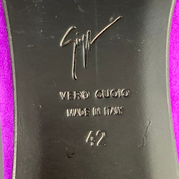 GIUSEPPE ZANOTTI Size 9 Purple Suede Slip On Metal Tassel Loafers - Picture 8 of 8